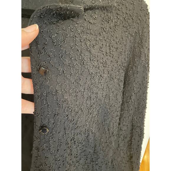 Front Street Womens Large Button Up Cardigan Black Collar Diamond Shape Button - Picture 4 of 11